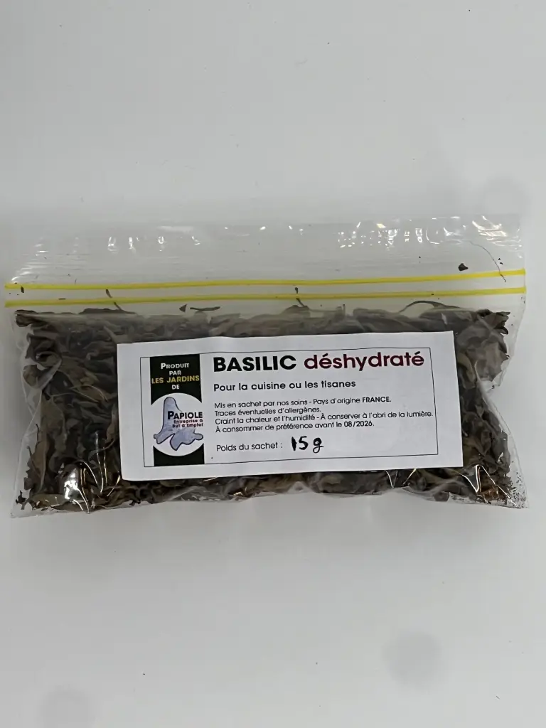 Basilic séché "sachet de  15g " la cuisine ou les tisanes 